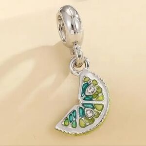 Silver Plated Lemon Slice Pendant Charm